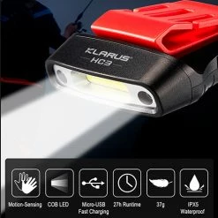 Outlet ⌛ Boating Flashlights Klarus HC3 Visor Light With Motion Sensing | Klarus Distributor 🎉 -Brightguy Shop Klarus HC3 Visor Light with Motion Sensing 5